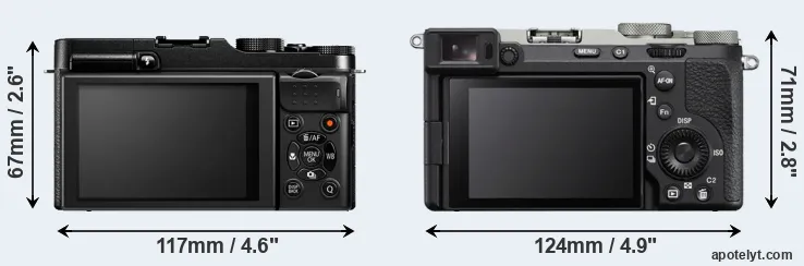 Comparison X-M1 or A7C R rear