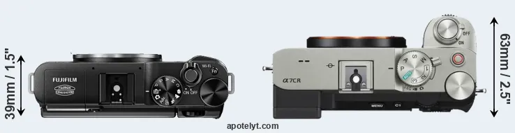 Compare X-M1 versus A7C R top