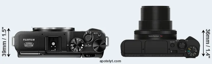 Compare X-M1 versus HX90V top