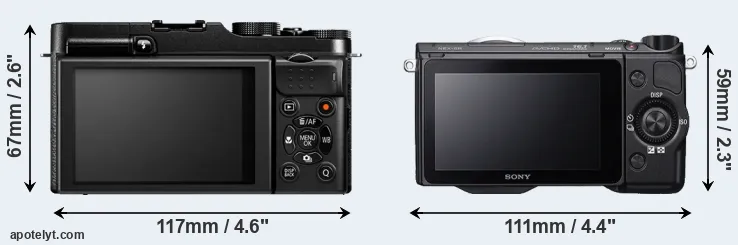 Comparison X-M1 or NEX-5R rear