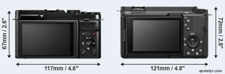 Comparison X-M1 or ZV-E1 rear