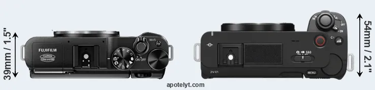 Compare X-M1 versus ZV-E1 top