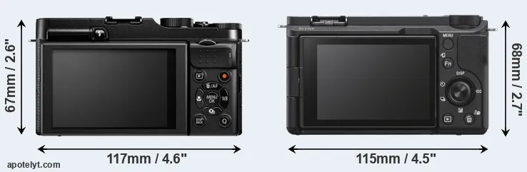 Comparison X-M1 or ZV-E10 II rear