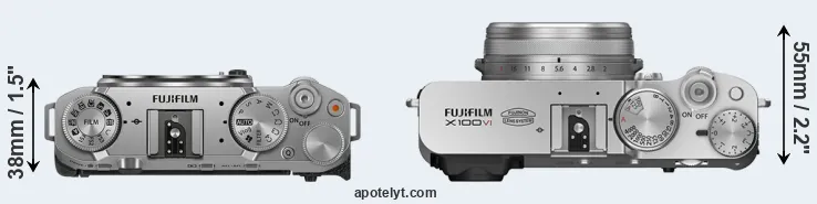 Compare X-M5 versus X100VI top
