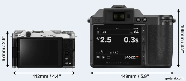 Comparison X-M5 or X2D 100C rear