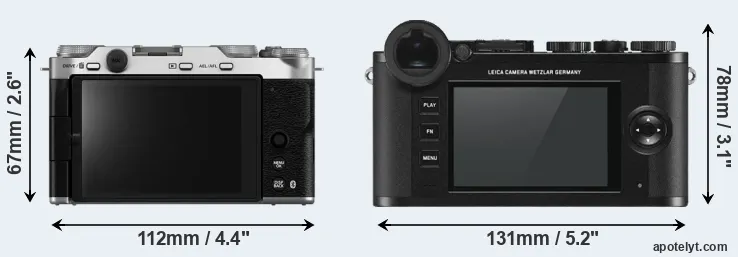 Comparison X-M5 or CL rear