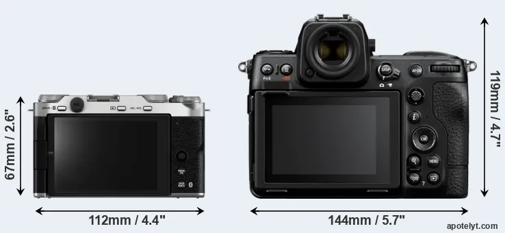 Comparison X-M5 or Z8 rear