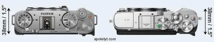 Compare X-M5 versus E-P7 top