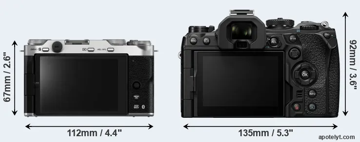 Comparison X-M5 or OM-1 II rear