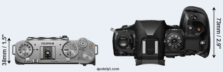 Compare X-M5 versus OM-1 II top