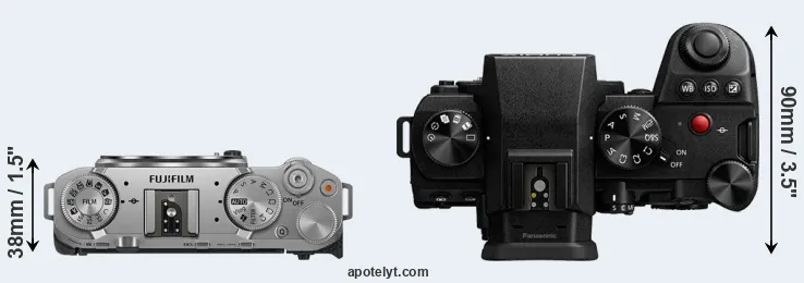 Compare X-M5 versus G9 II top