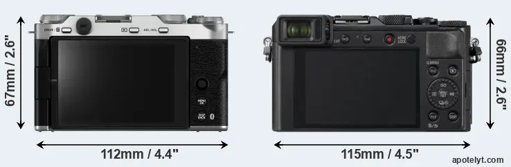 Comparison X-M5 or LX100 II rear