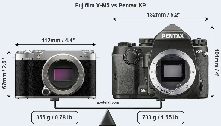 Size Fujifilm X-M5 vs Pentax KP