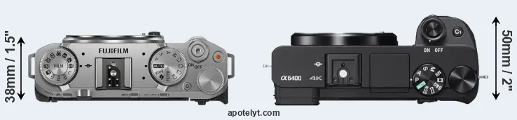 Compare X-M5 versus A6400 top