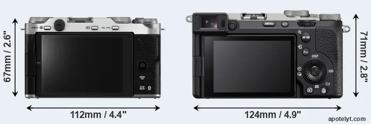 Comparison X-M5 or A7C II rear