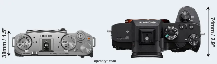 Compare X-M5 versus A7R IIIA top