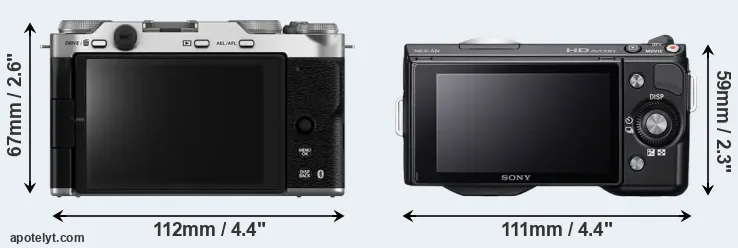 Comparison X-M5 or NEX-5N rear