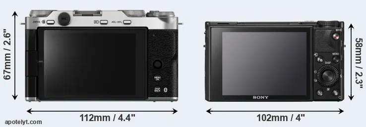 Comparison X-M5 or RX100 VII rear