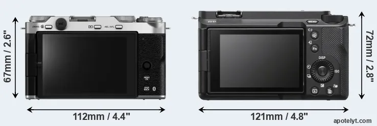 Comparison X-M5 or ZV-E1 rear