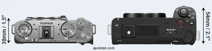 Compare X-M5 versus ZV-E1 top