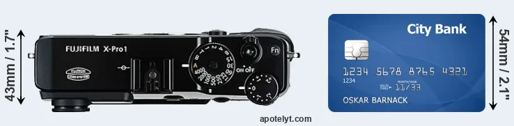 X-Pro1 versus credit card top view
