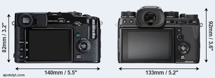 Comparison X-Pro1 or X-T2 rear
