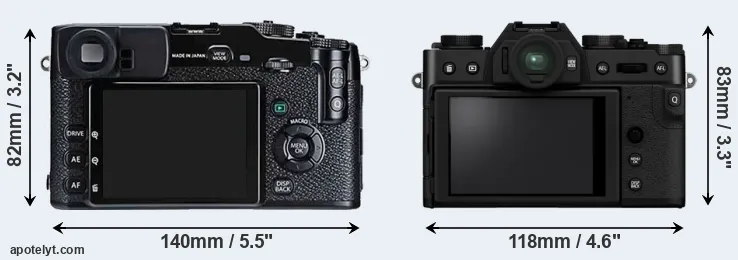 Comparison X-Pro1 or X-T30 II rear