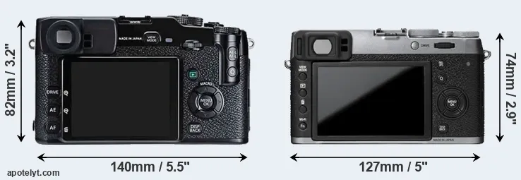 Comparison X-Pro1 or X100T rear