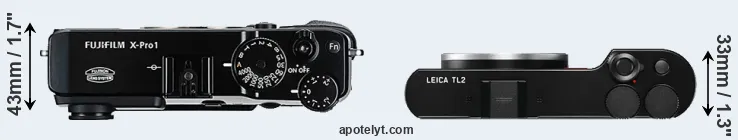 Compare X-Pro1 versus TL2 top