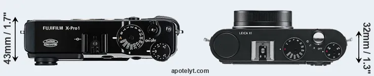 Compare X-Pro1 versus X1 top