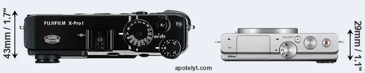Compare X-Pro1 versus J4 top