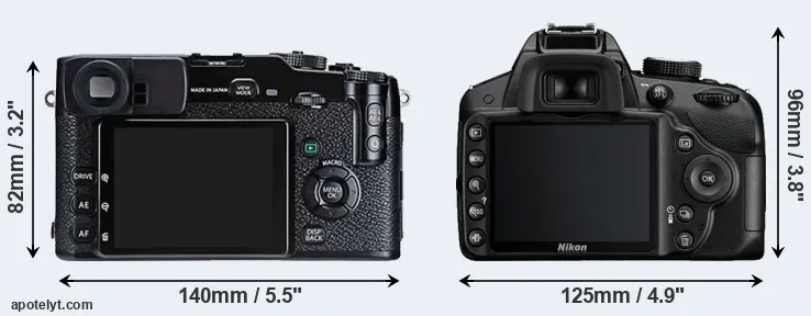 Comparison X-Pro1 or D3200 rear