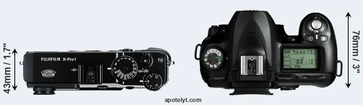 Compare X-Pro1 versus D50 top