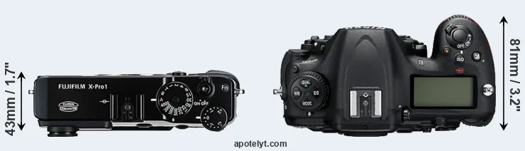 Compare X-Pro1 versus D500 top