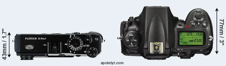 Compare X-Pro1 versus D700 top