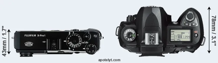 Compare X-Pro1 versus D70s top