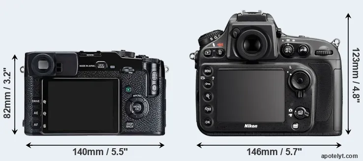 Comparison X-Pro1 or D800E rear