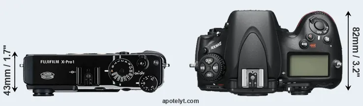Compare X-Pro1 versus D800E top