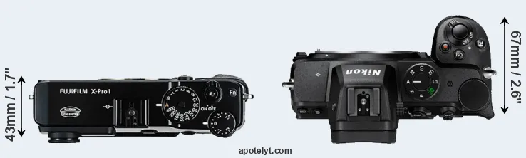 Compare X-Pro1 versus Z5 top