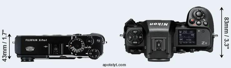 Compare X-Pro1 versus Z8 top