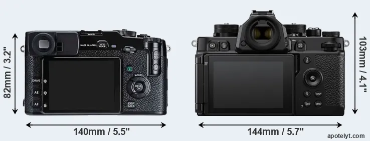 Comparison X-Pro1 or Zf rear