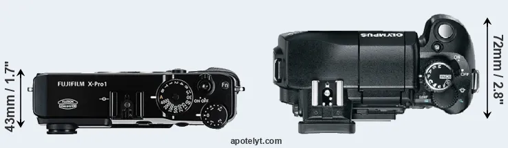 Compare X-Pro1 versus E-330 top