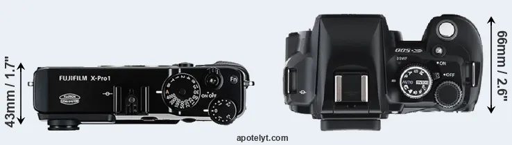 Compare X-Pro1 versus E-500 top