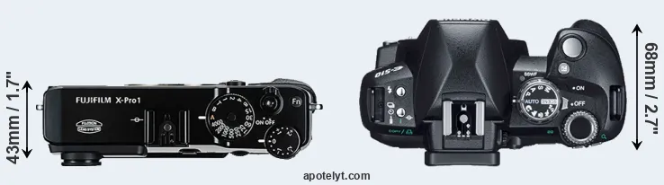 Compare X-Pro1 versus E-510 top