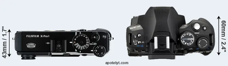 Compare X-Pro1 versus E-620 top