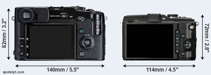 Comparison X-Pro1 or E-PL2 rear
