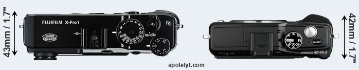 Compare X-Pro1 versus E-PL2 top