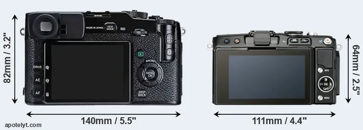 Comparison X-Pro1 or E-PL5 rear