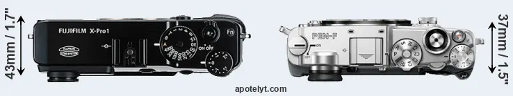 Compare X-Pro1 versus PEN-F top