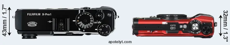 Compare X-Pro1 versus TG-5 top